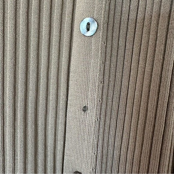 Three Dots Vintage Y2K Tan Silk Cardigan (Read Description) - Picture 5 of 10